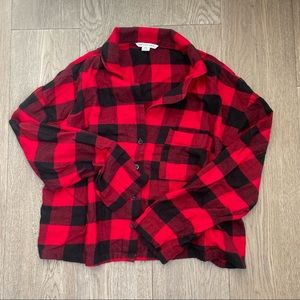 2/$15 Buffalo Plaid Crop Flannel Shirt